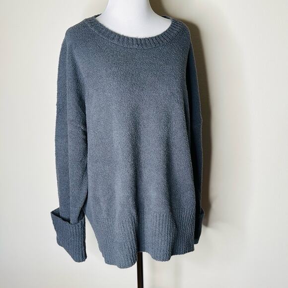 Anrabess Gray Plush Oversized Crewneck Sweater - Picture 3 of 6
